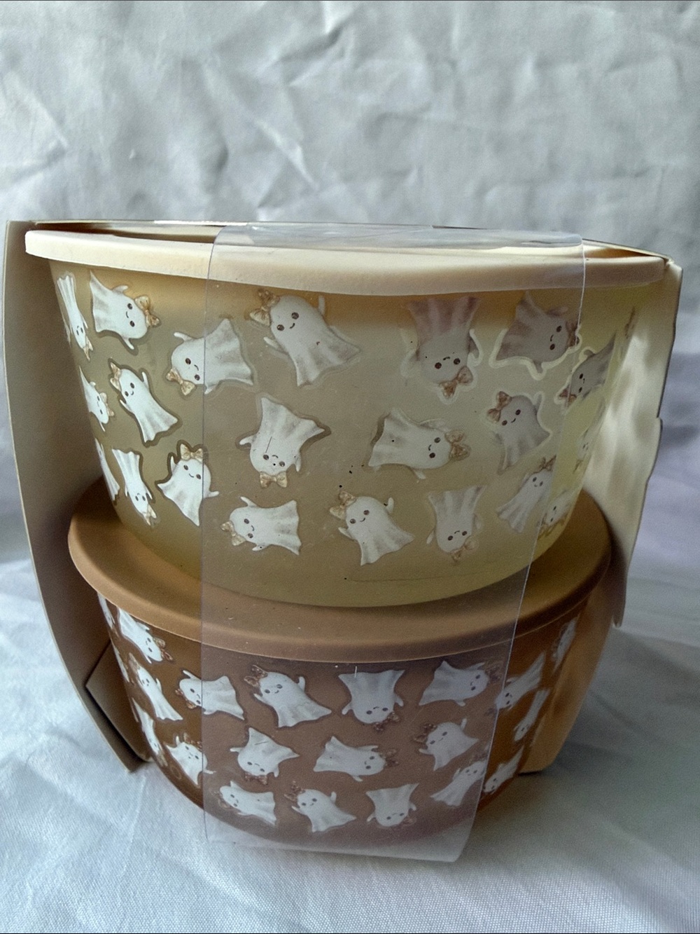 fresh Brown and Cream Ghost Glass Food Storage Set - 4 Piece